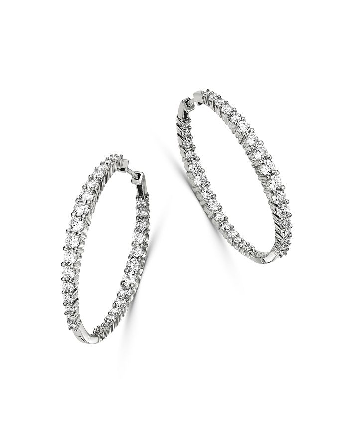 Bloomingdale's Diamond Inside-out Hoop Earrings In 14k White Gold, 5.0 Ct. T.w. - 100% Exclusive