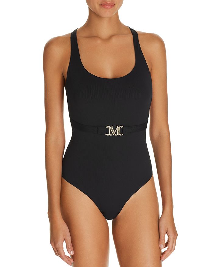 MAX MARA GIUSY LOGO BELTED ONE PIECE SWIMSUIT,383102960000010