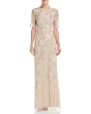 ADRIANNA PAPELL Embellished Floral Gown,AP1E205270