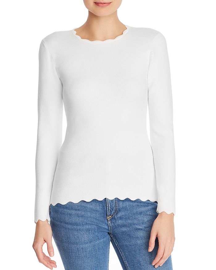 Minnie Rose Scalloped Sweater | Bloomingdale's