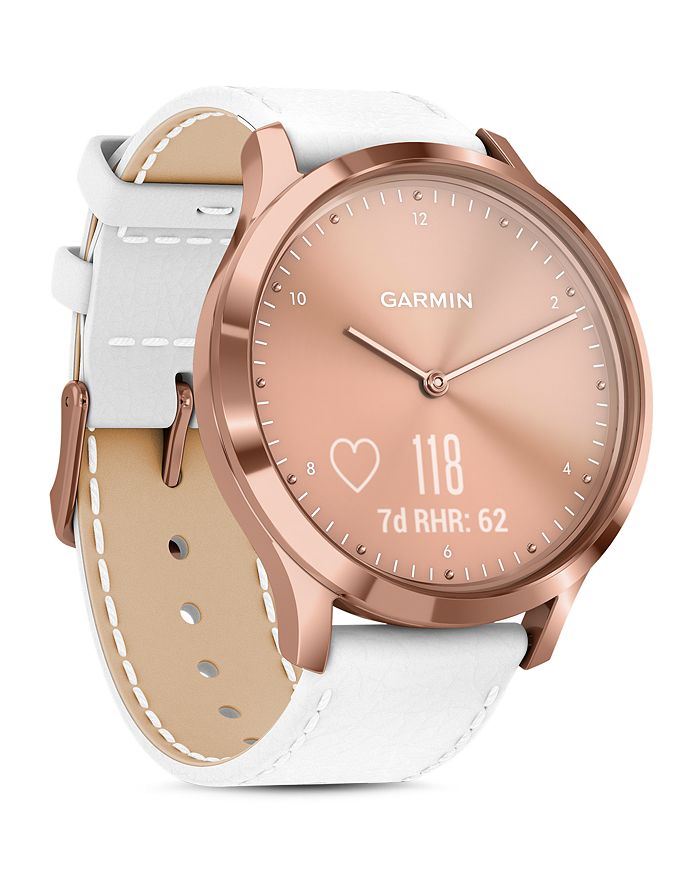 Garmin Vivomove Hr Rose Gold Touchscreen Hybrid Smartwatch, 43mm In Rose Gold/white | ModeSens