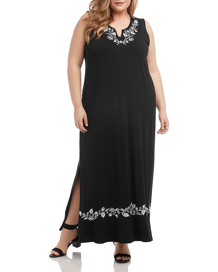 Karen Kane Plus Sleeveless Embroidered Maxi Dress | Bloomingdale's