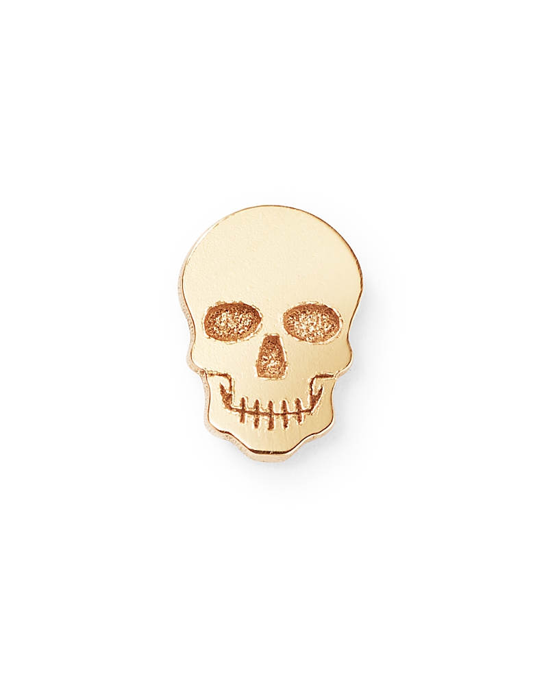 Zoë Chicco 14k Yellow Gold Single Itty Bitty Skull Stud Earring In Gold
