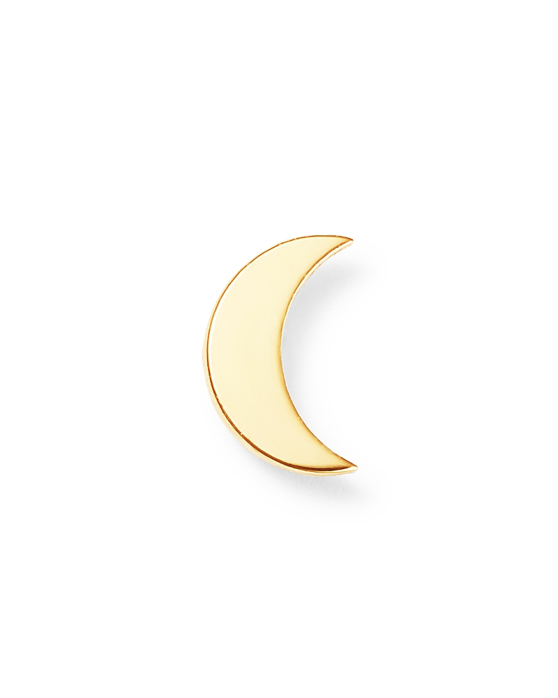 Zoë Chicco 14k Yellow Gold Single Itty Bitty Crescent Moon Stud Earring In Gold