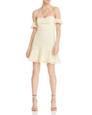 bloomingdales off the shoulder dress