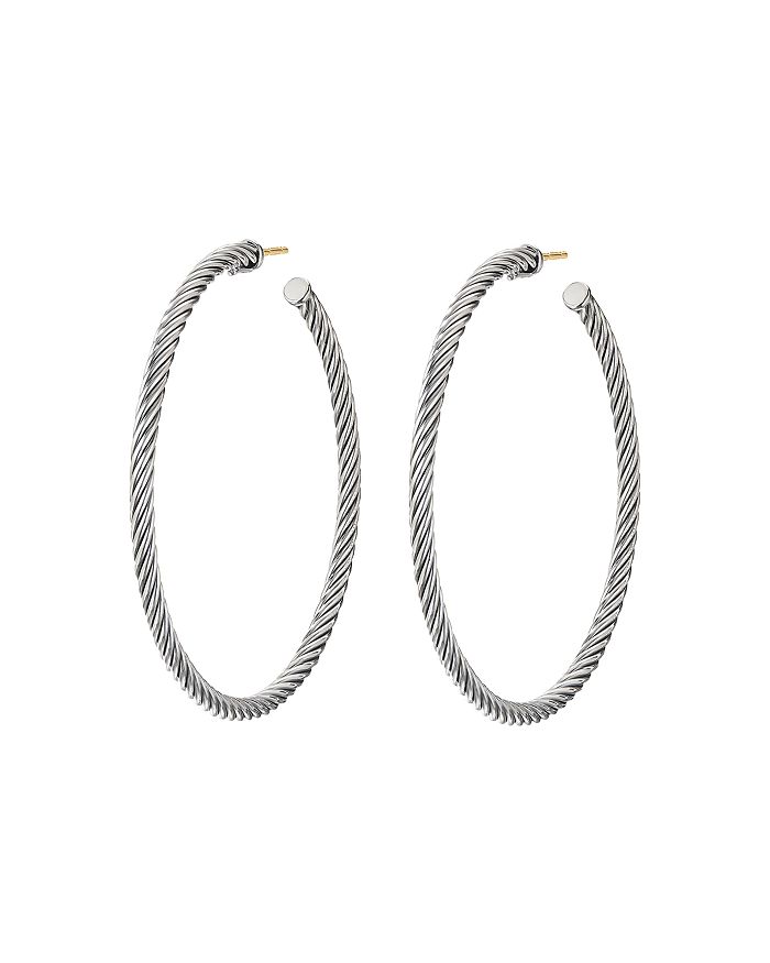 David Yurman - Sterling Silver Cable Large Hoop Earrings