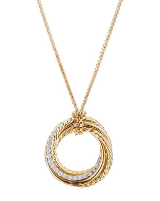 David Yurman Crossover Diamond Pendant Necklace, 18