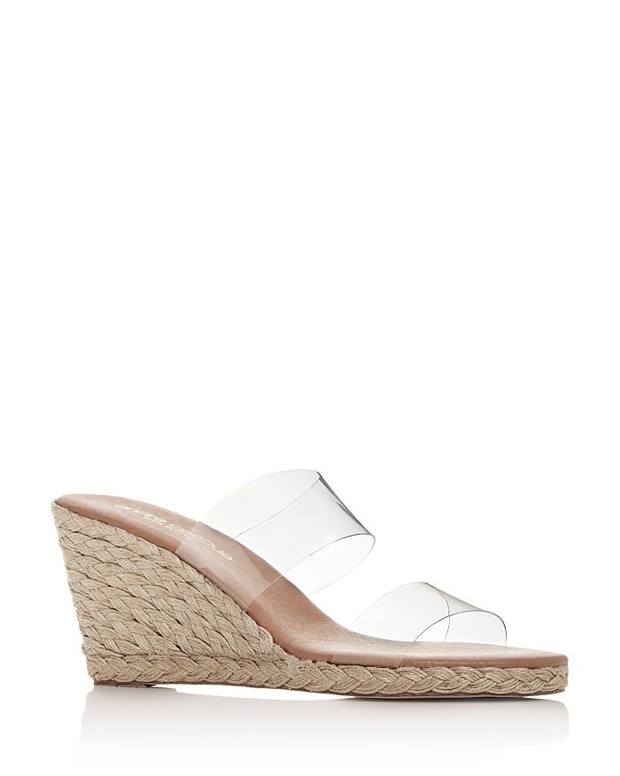 Shop Andre Assous Women's Anfisa Wedge Slide Sandals In Clear