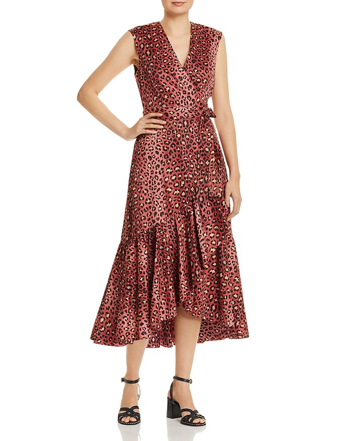 Rebecca taylor spring leopard wrap dress 2025