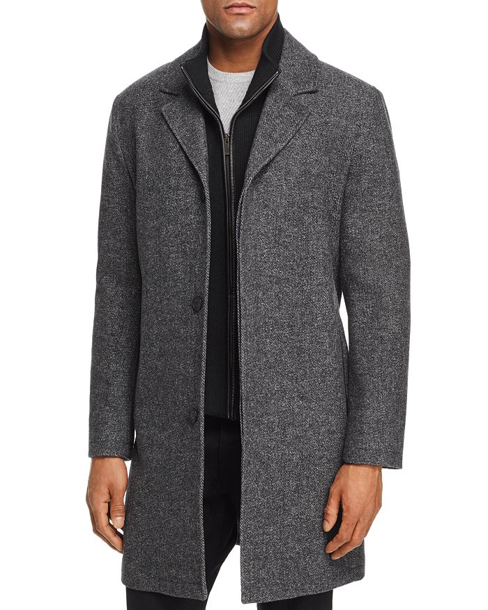 Cole Haan Sweater Bib Wool Blend Twill Coat | Bloomingdale's