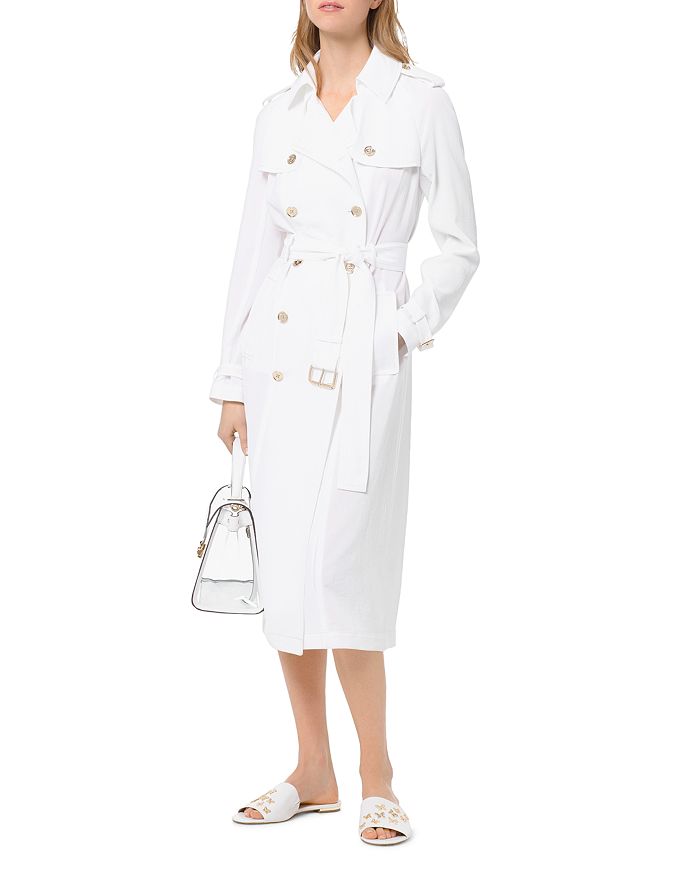 Michael Michael Kors Lightweight Trench Coat In White