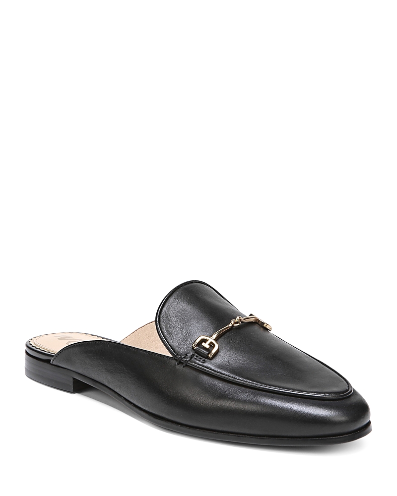 Sam Edelman Linnie Embellished Leather Slippers In Black Leather