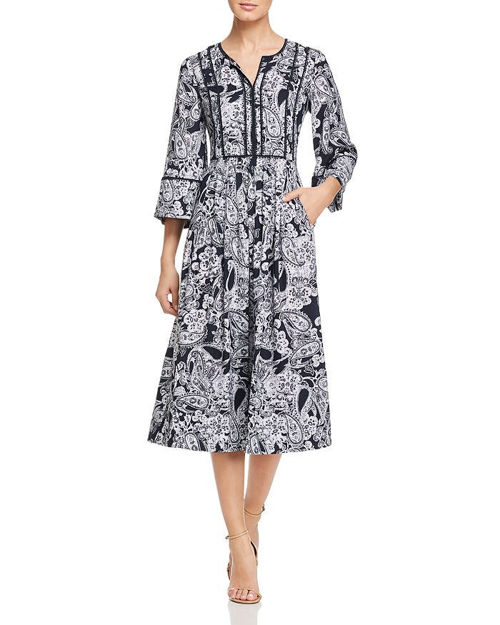 DKNY Paisley-Print Midi Dress | Bloomingdale's