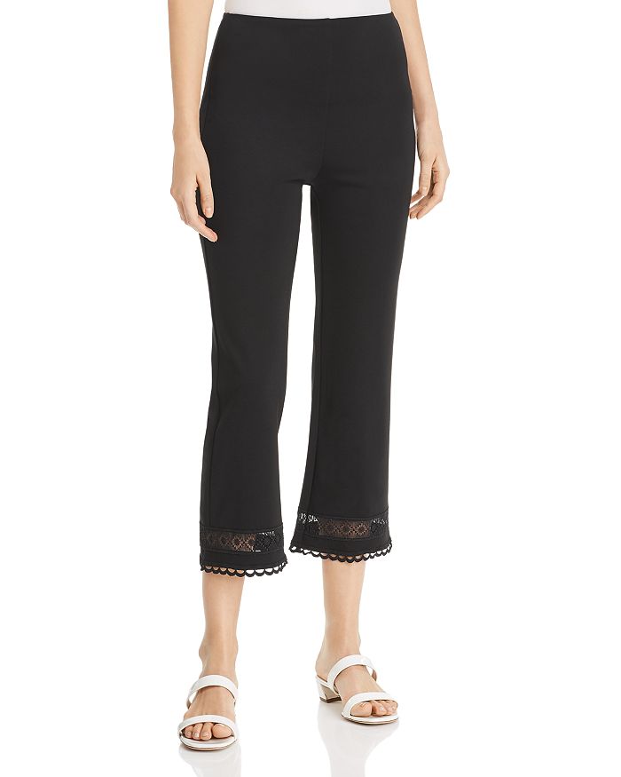 Lyssé Raya Lace-trim Cropped Pants In Black | ModeSens