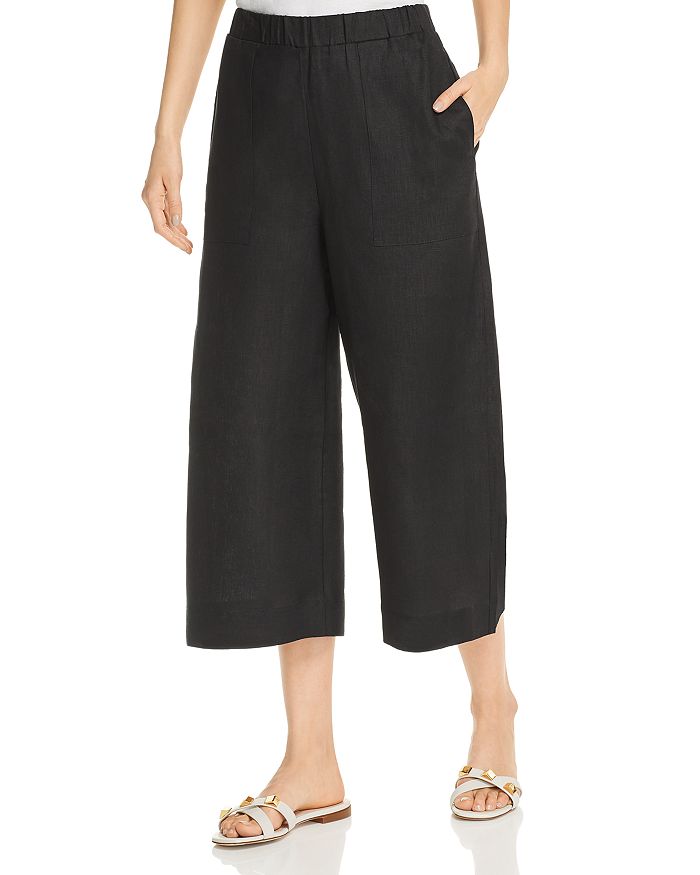Three Dots Cropped Wide Leg Linen Pants Bloomingdale s