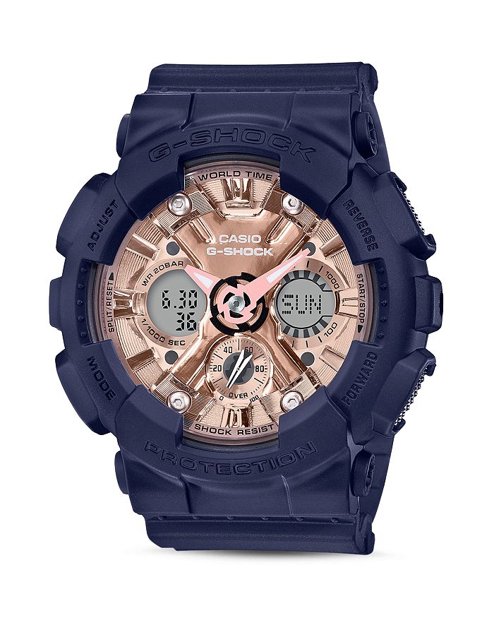 G-shock S Series Rose-gold Dial Watch, 58.5mm In Rose Gold/navy