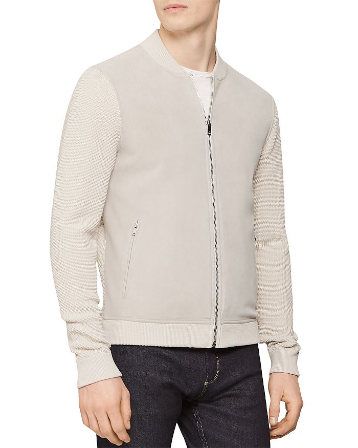 REISS Marcus Waffle-Knit Bomber Jacket | Bloomingdale's