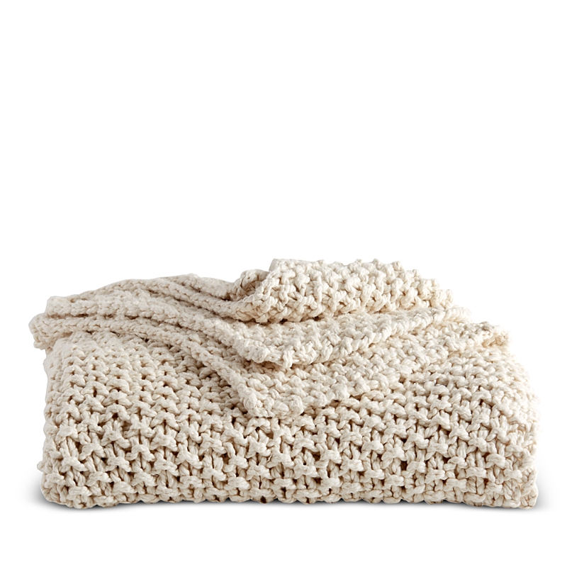 Dkny Pure Chunky Knit Throw Blanket In Natural