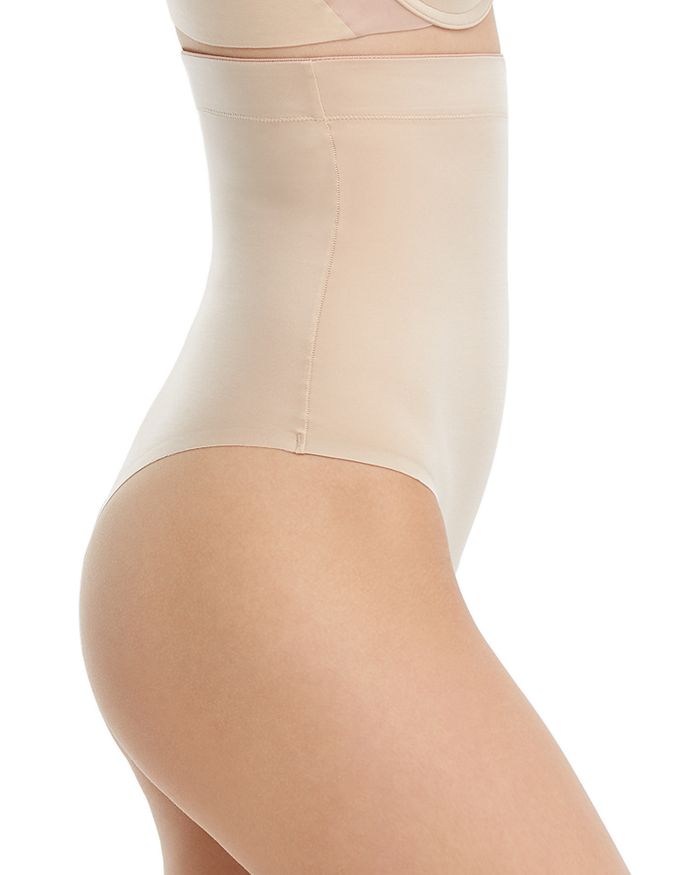 Shop Spanx Suit Your Fancy High-waist Thong In Champagne Beige
