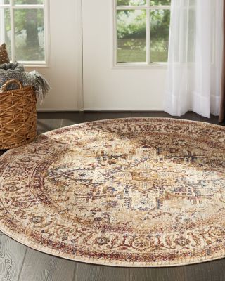 MINK HOME Taza Heriz Round Rug, 5' x 5'