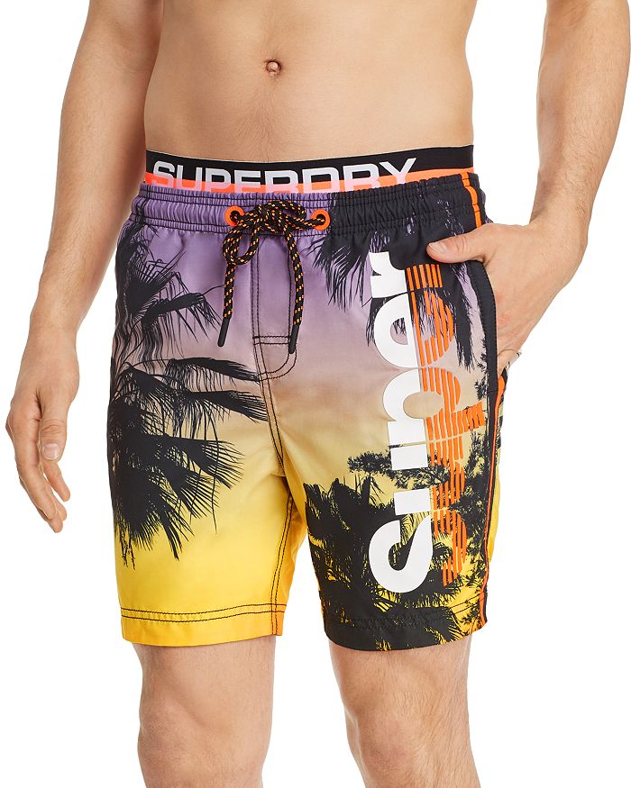 Superdry Beach Volley Swim Trunks In Tropical Sunset ModeSens