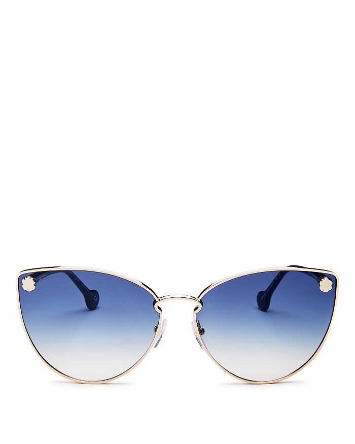 Ferragamo Women's Fiore Cat Eye Sunglasses, 64mm In Gold/blue