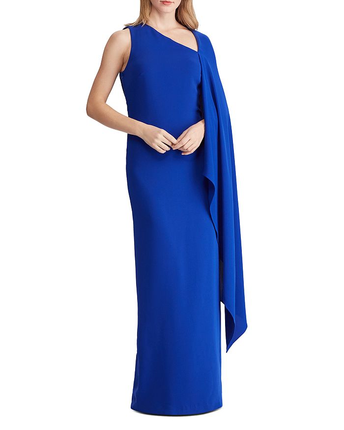 Ralph Lauren Cape-overlay Gown In Blue | ModeSens