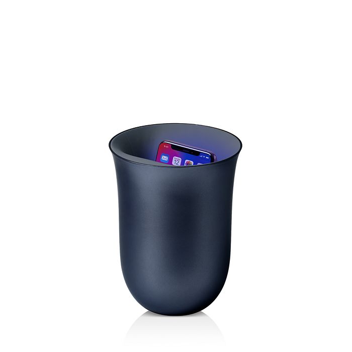 Lexon Oblio Wireless Charging Station With Uv Sanitizer In Dark Blue