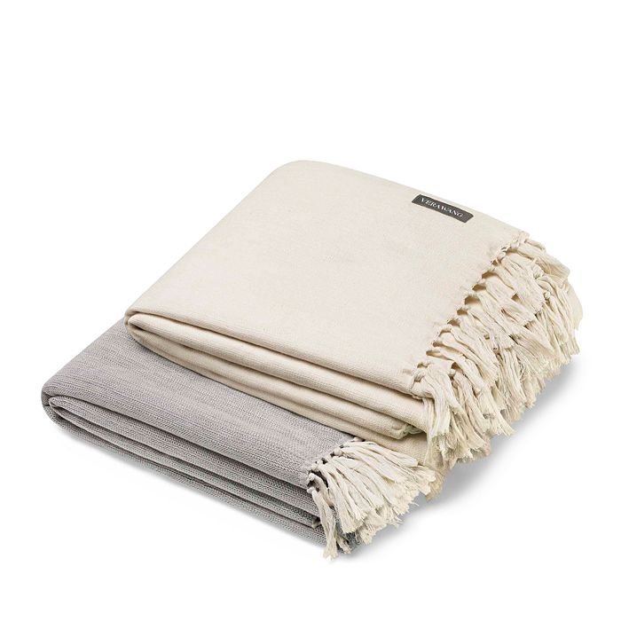 Vera Wang Twill Fringe Throw In Lace