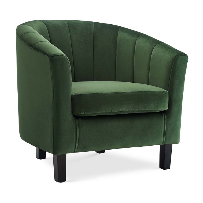 Modway Prospect Channel Tufted Upholstered Velvet Armchair In Emerald