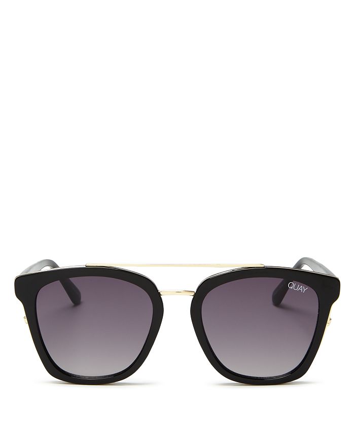 Quay Women's Sweet Dreams Brow Bar Square Sunglasses, 55mm In Black/smoke Gradient