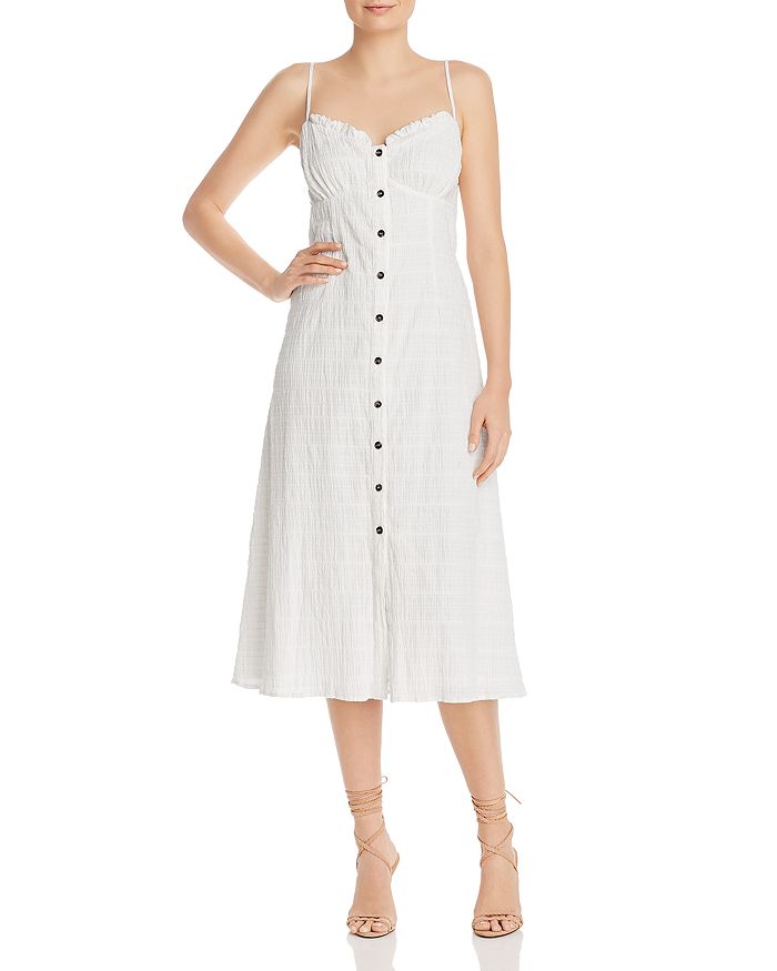 Lerumi Lyra Button-down Cotton Midi Dress In White | ModeSens