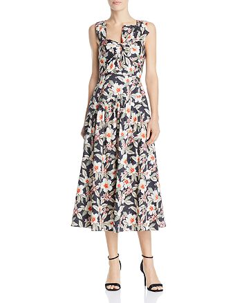 Rebecca Taylor Kamea Bow-Detail Midi Dress | Bloomingdale's