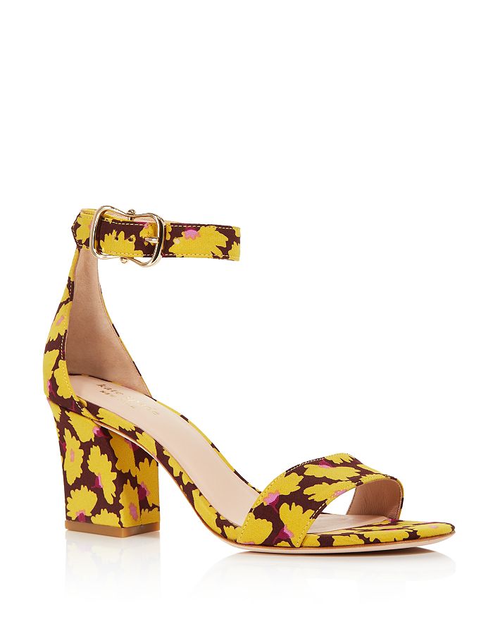 Kate Spade Women's Susane Block Heel Sandals In Rich Floral Suede