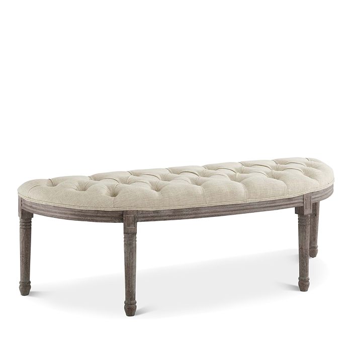 Modway Esteem Vintage French Upholstered Fabric Semi Circle Bench
