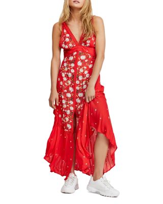 free people mixed floral maxi dress