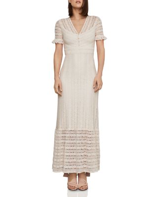 bcbgmaxazria striped floral lace gown