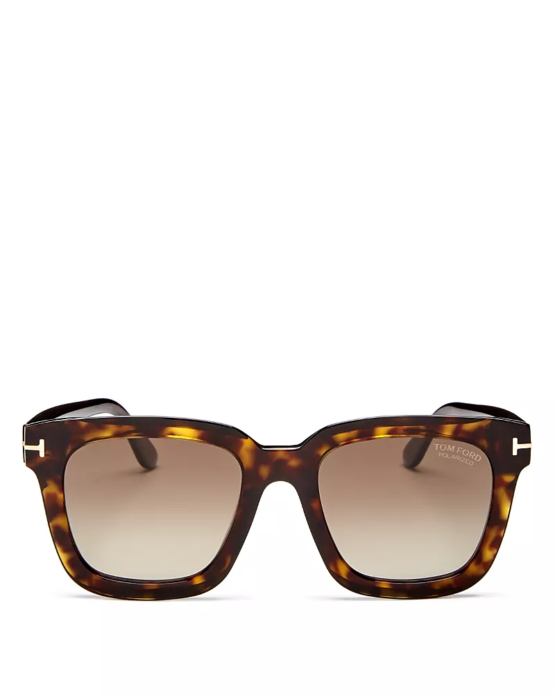 Tom Ford Sari Polarized Square Sunglasses, 52mm