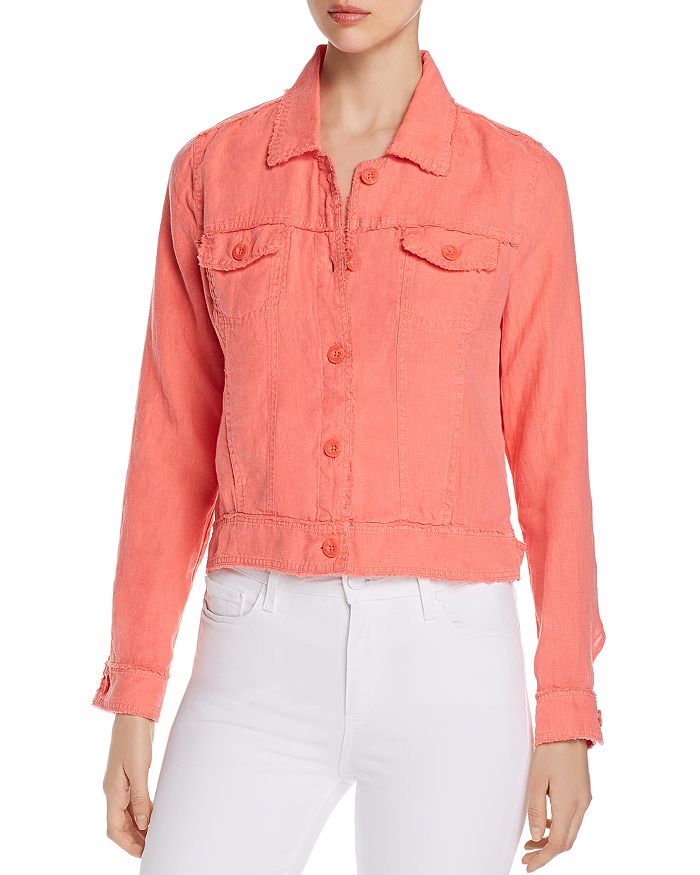 Tommy Bahama Two Palms Raw-edge Linen Jacket In Duberry Coral