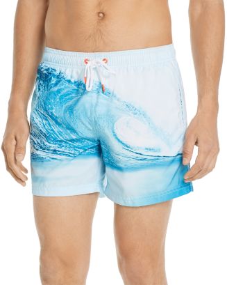 SUNDEK Wave Print Swim Shorts | Bloomingdale's