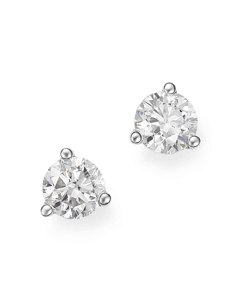 Bloomingdale's Diamond Stud Earrings In 14k White Gold 3-prong Martini Setting, 0.40 Ct. T. W. - Exclusive In White