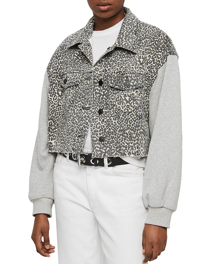 ALLSAINTS ANDERS MIXED MEDIA CROPPED JACKET,WO010Q