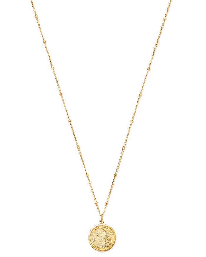 Zoe Lev 14k Yellow Gold Diamond Moon Medallion Necklace, 18 In White/gold