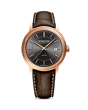 Maestro Embossed Leather Strap Automatic Watch, 39.5mm