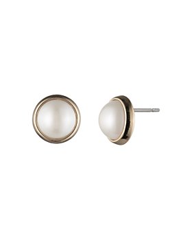 Ralph Lauren - Imitation Pearl Bezel Stud Earrings