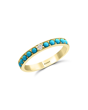 Bloomingdale's Turquoise & Diamond Band in 14K Yellow Gold - 100% Exclusive