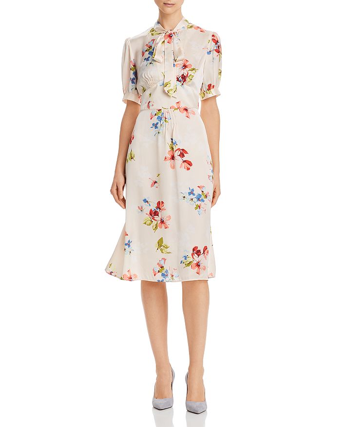 Jill Jill Stuart Tie-Neck Floral Dress | Bloomingdale's