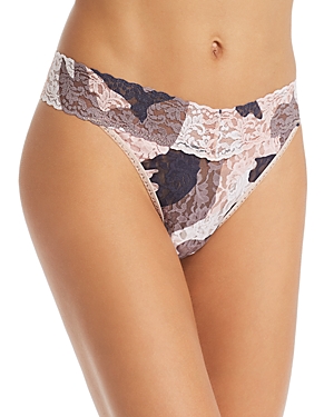 Hanky Panky Original-rise Printed Lace Thong In Incognito