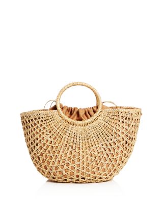 half moon straw tote