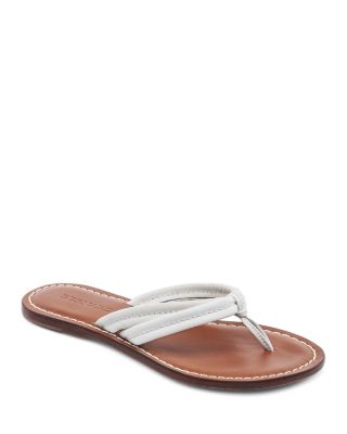 Bernardo Miami Two Strap Thong Sandals In White Calf